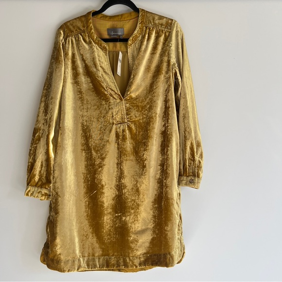 Anthropologie Velvet Gold Tunic Dress Size XS NWT - Picture 8 of 15
